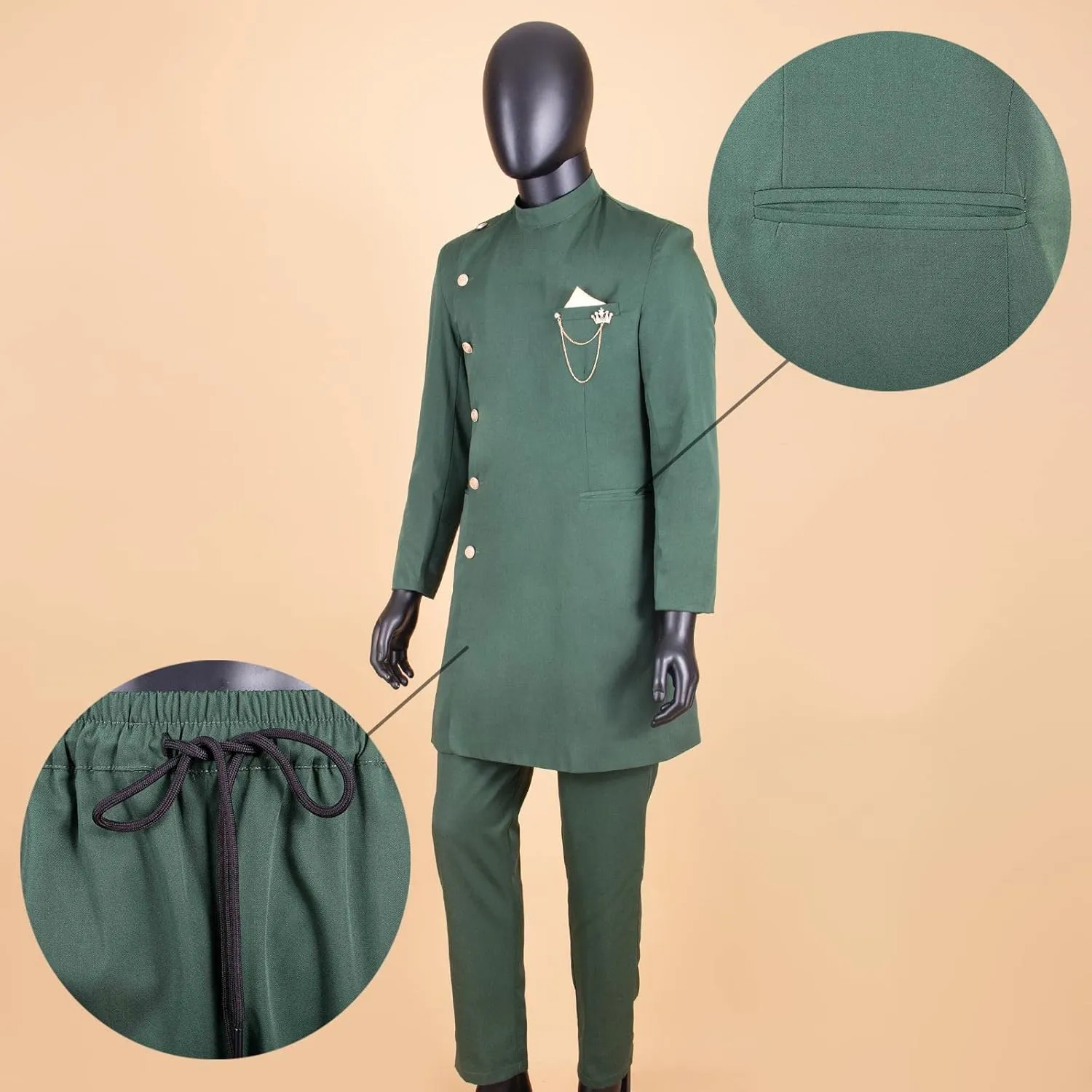 African Suits for Men Single Breasted Blazer and Pants 2 Piece Set Dashiki Outfits Ankara Attire for Wedding