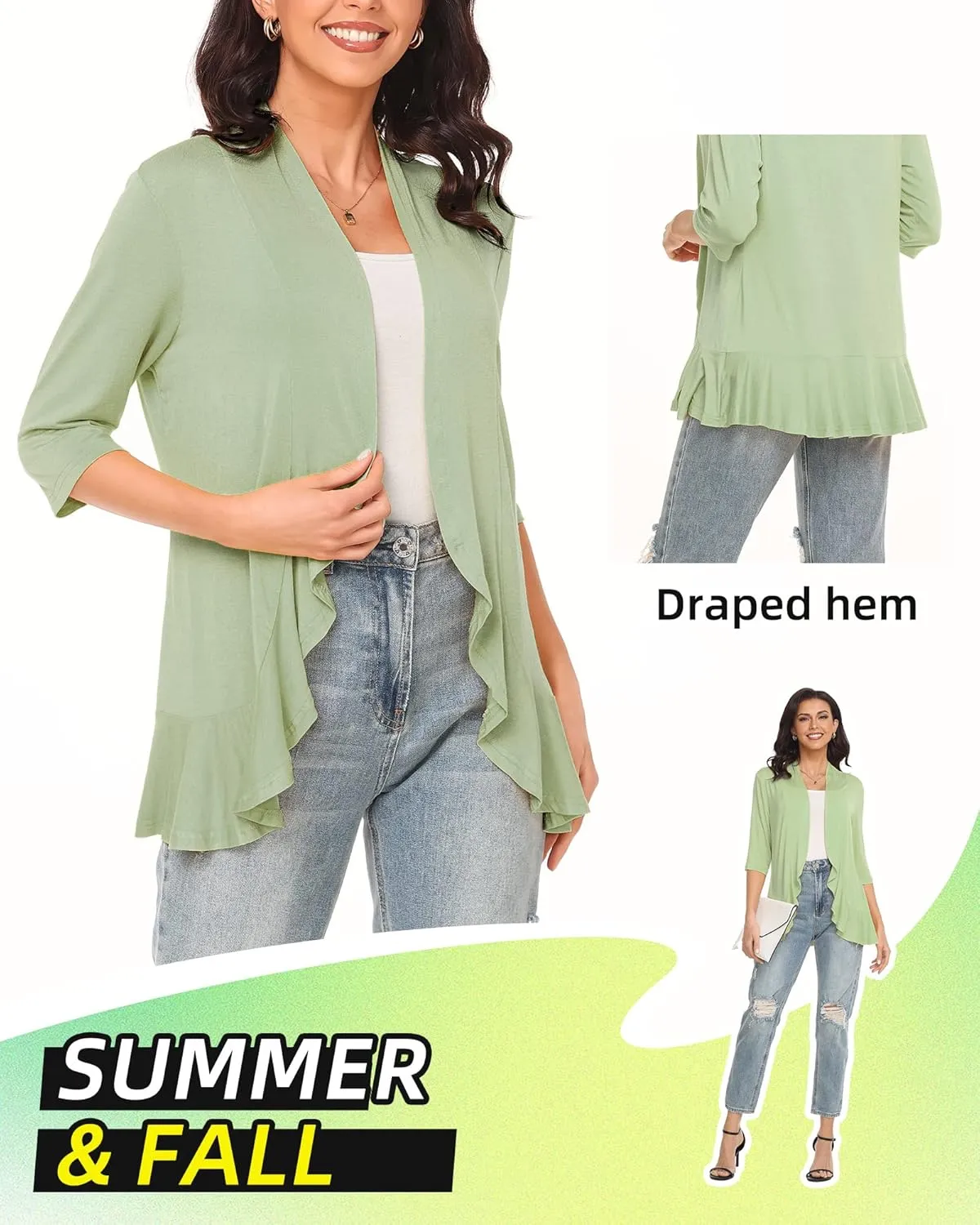 Argstar Women's 3/4 Sleeve Cardigan (S-3XL)