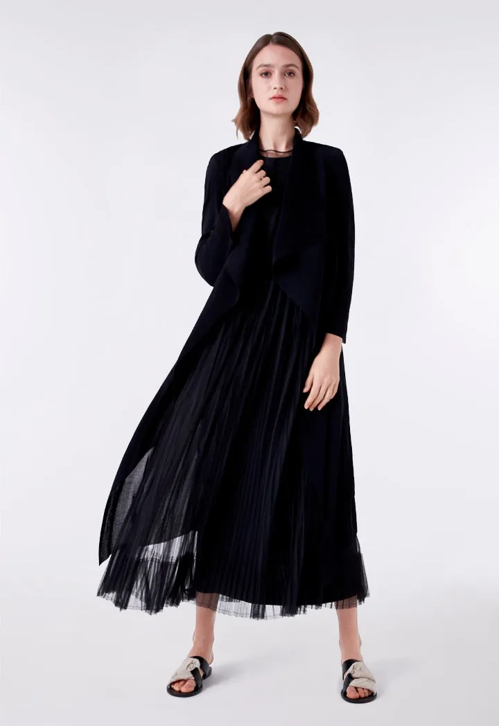 Black Mesh Tulle Sleeveless Outer Dress