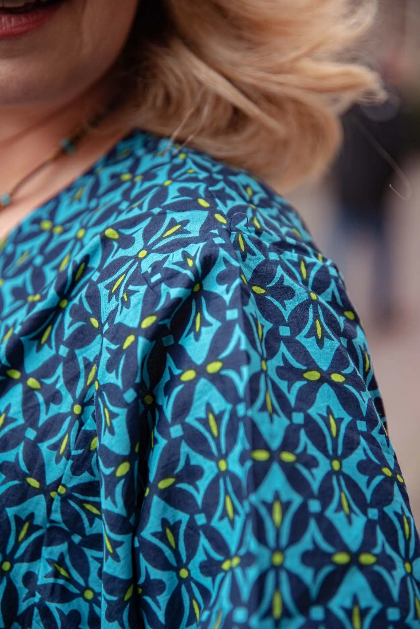 Butterfly wrap cardigan - blauwe tinten - gemaakt door Tantilly- katoen