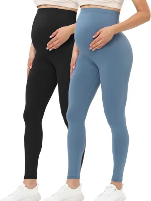 Buttergene Women's Maternity Leggings over the Belly Pregnancy Active Wear Workout Yoga Tights Pants