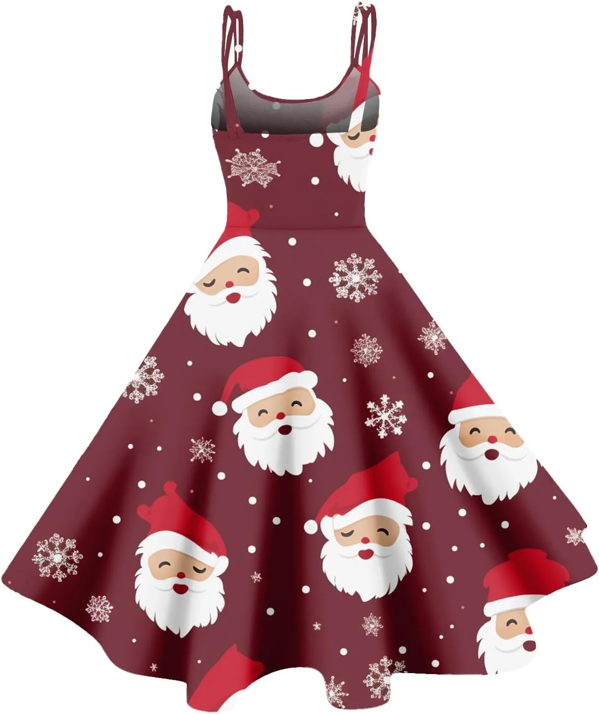 Christmas Dresses for Women Vintage Cocktail Swing Vacation Knee Length Midi Casual Dresses Holiday Beach Party Dress