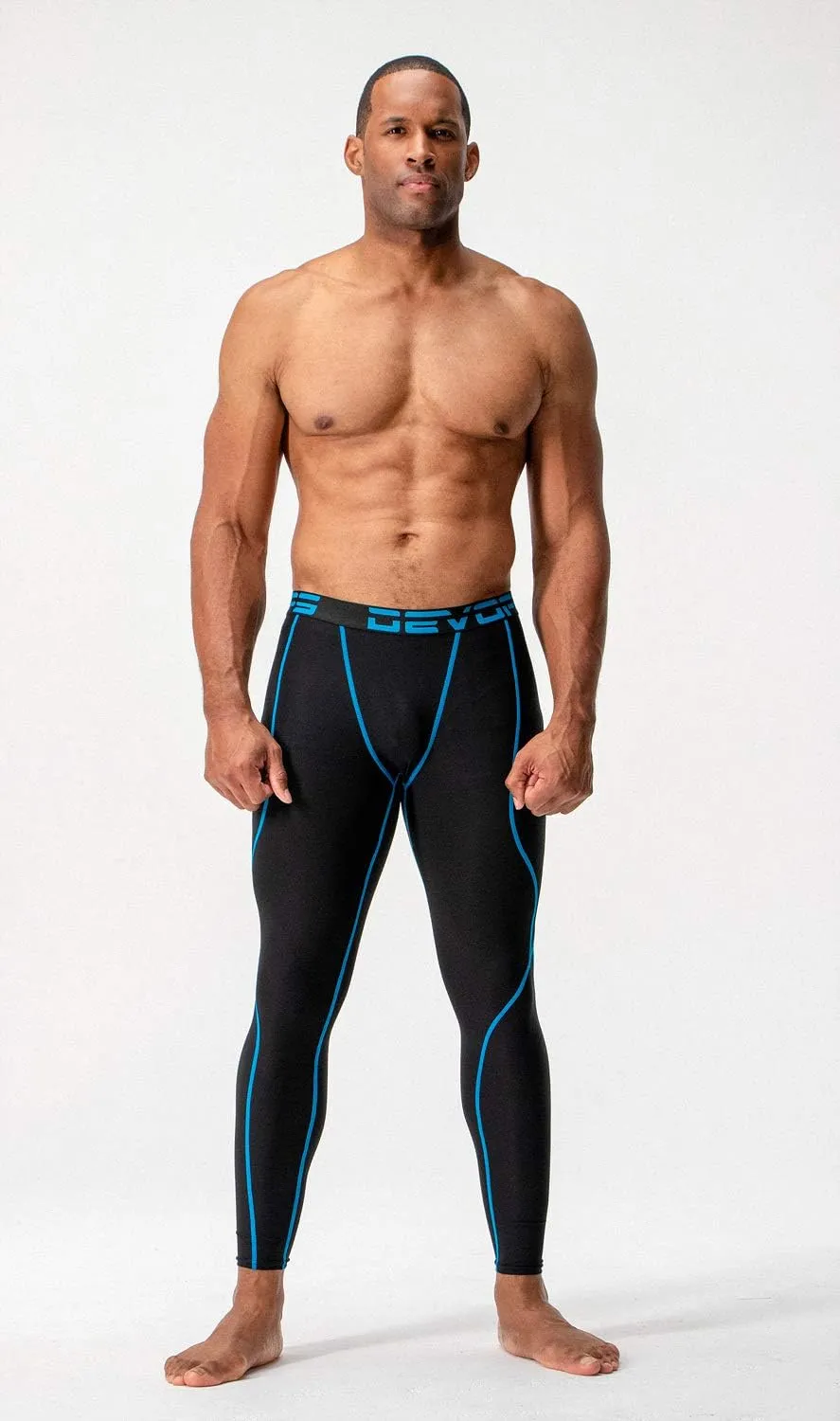 DEVOPS 2 or 3 Pack Men's Compression Pants Athletic Leggings with Pocket/Non-Pocket
