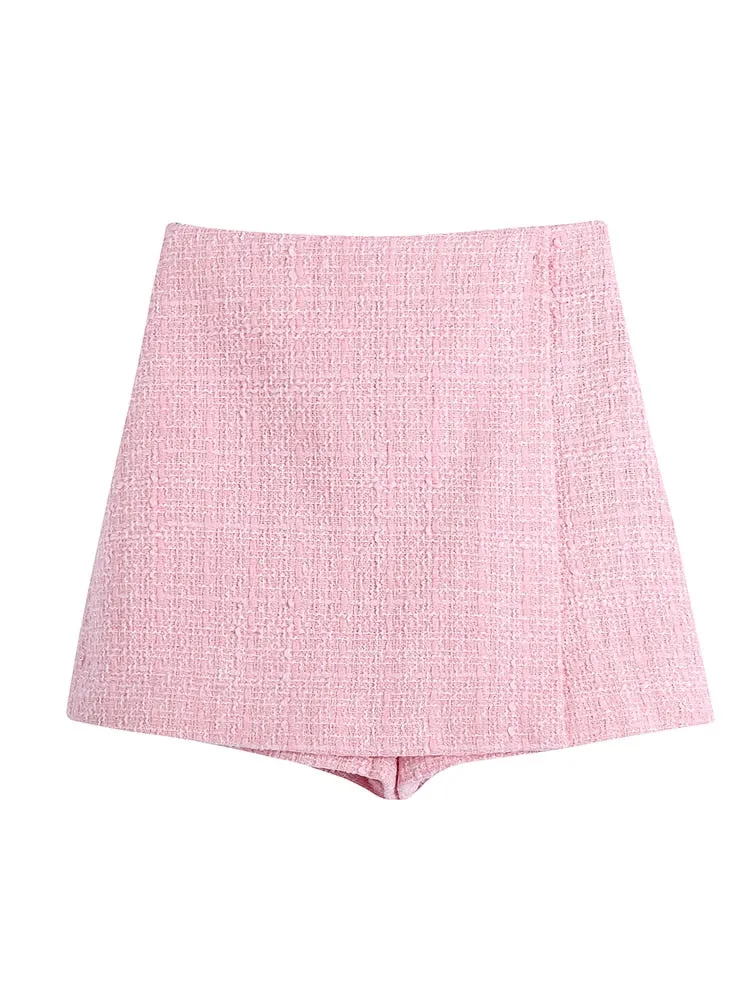 FashionSierra - Chic Pink Plaid Oversized Blazer
