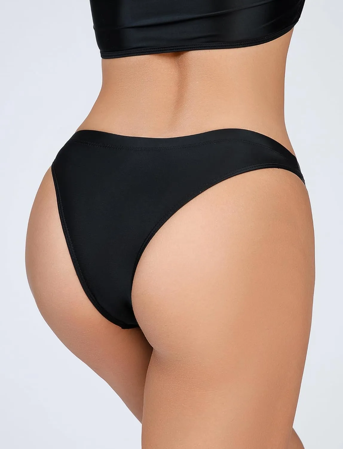 FEOYA Women Metallic Thongs Low Waist Cheeky Panties Rave Festival Bottoms for Club Party 3/4 Pack