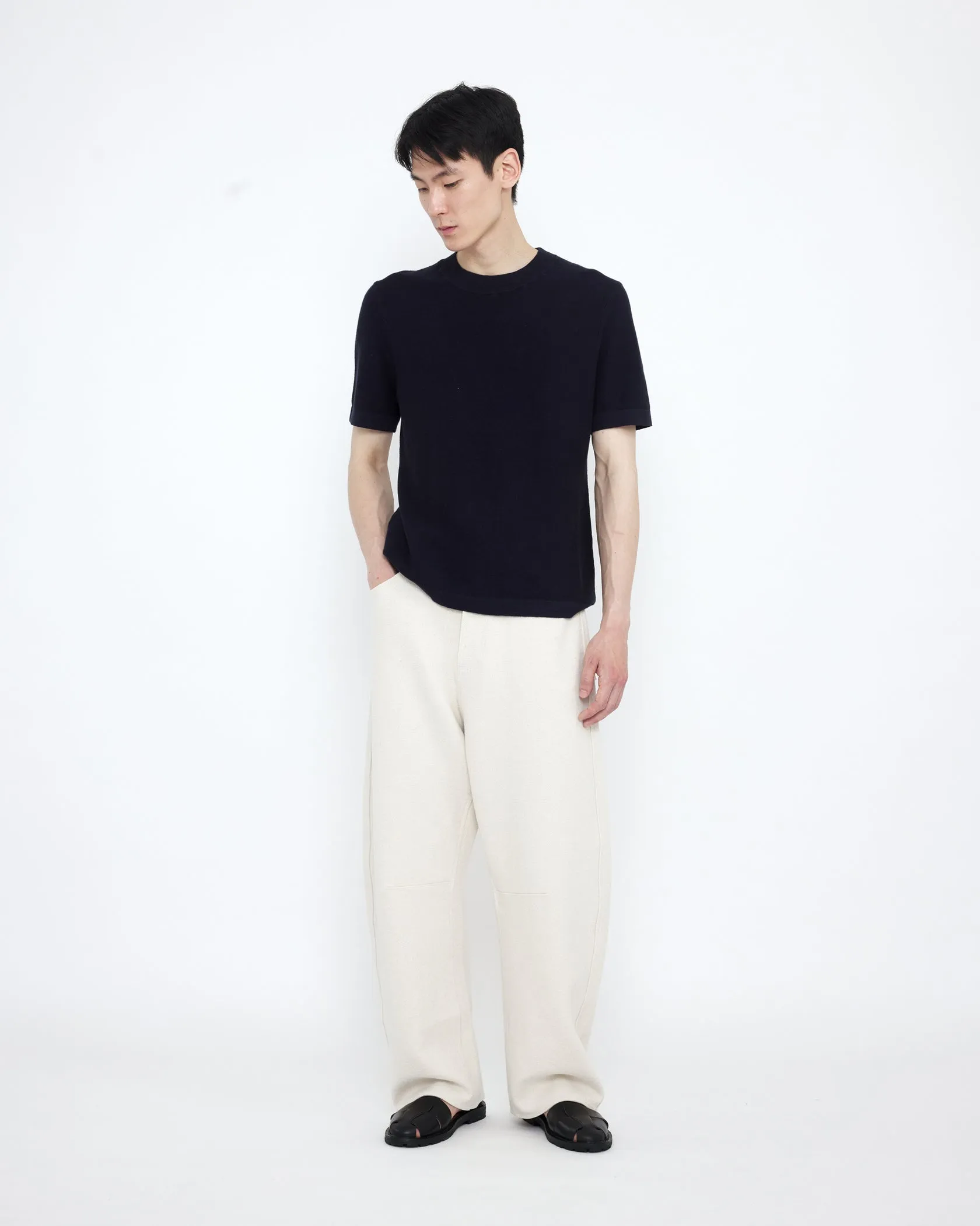 FINE KNIT CREWNECK - NAVY