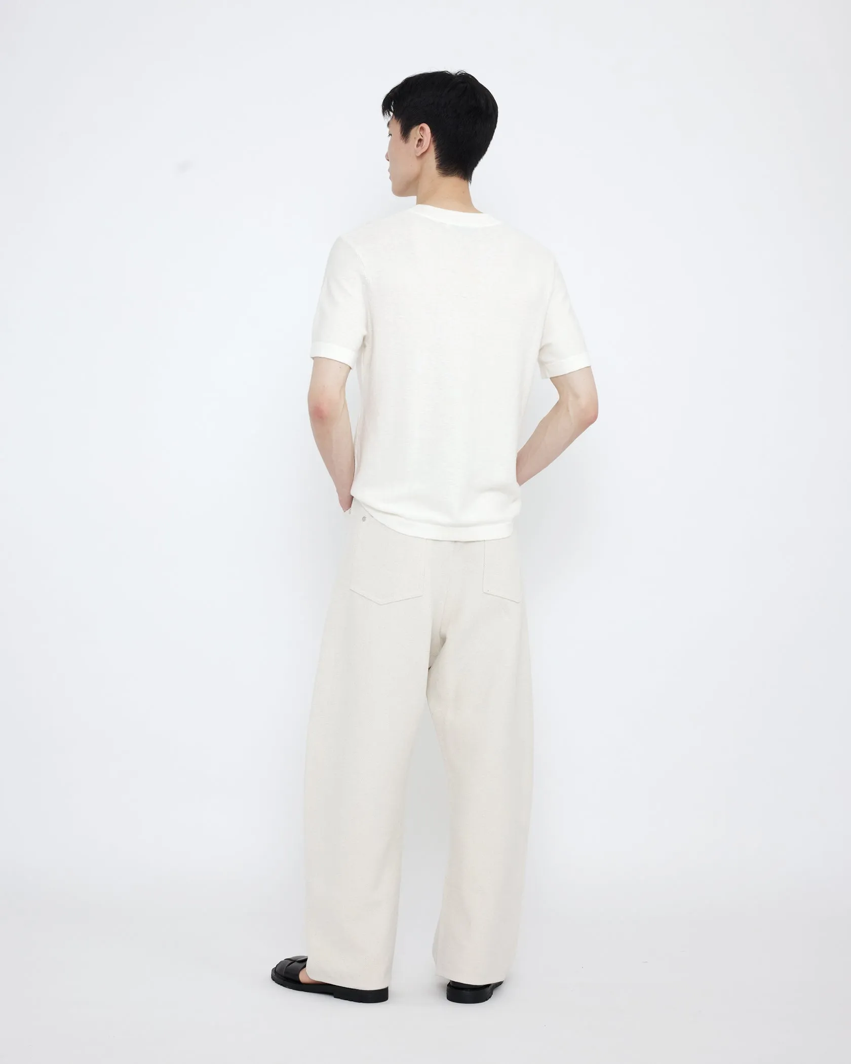 FINE KNIT CREWNECK - WHITE