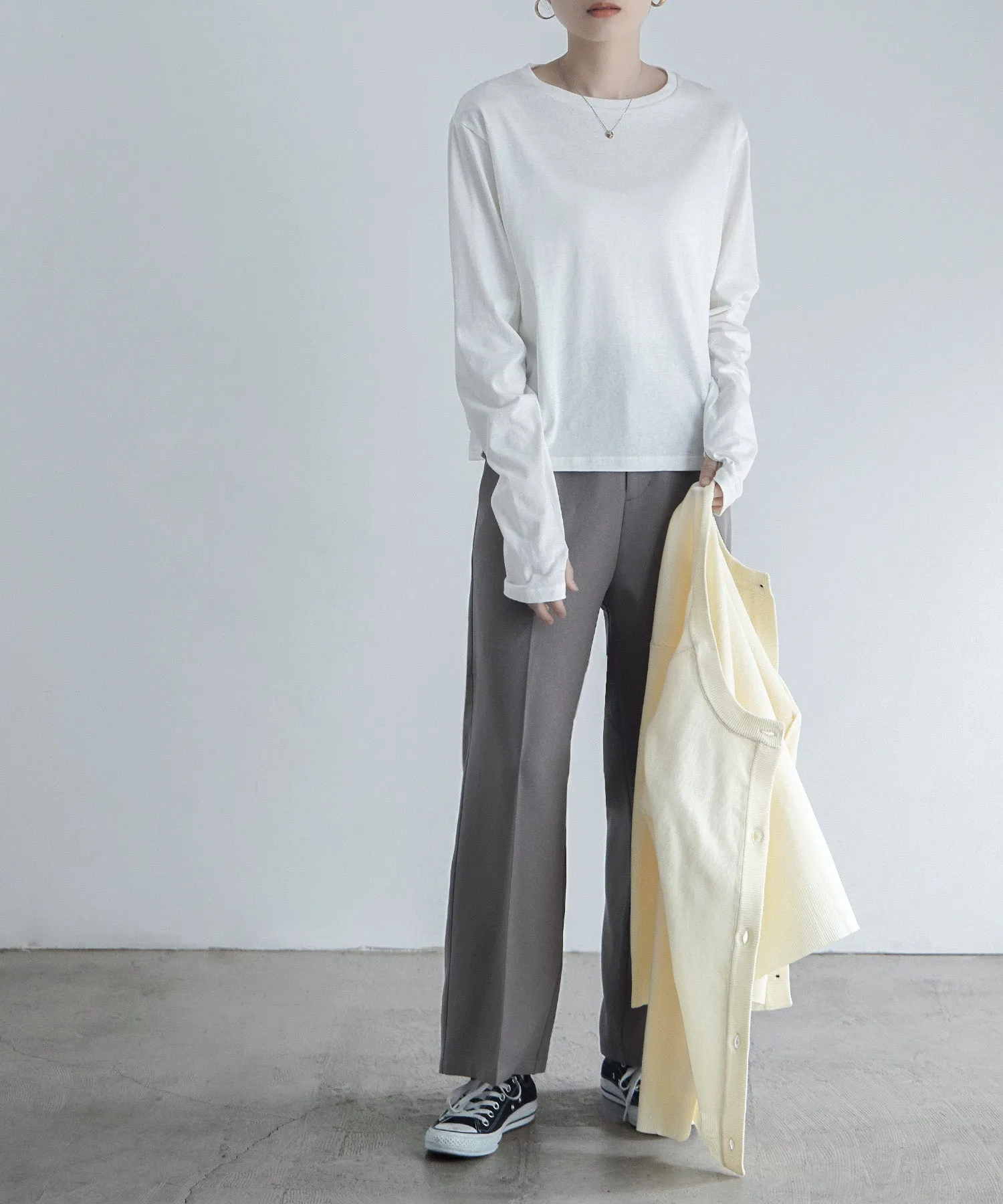Finger hole cotton longT