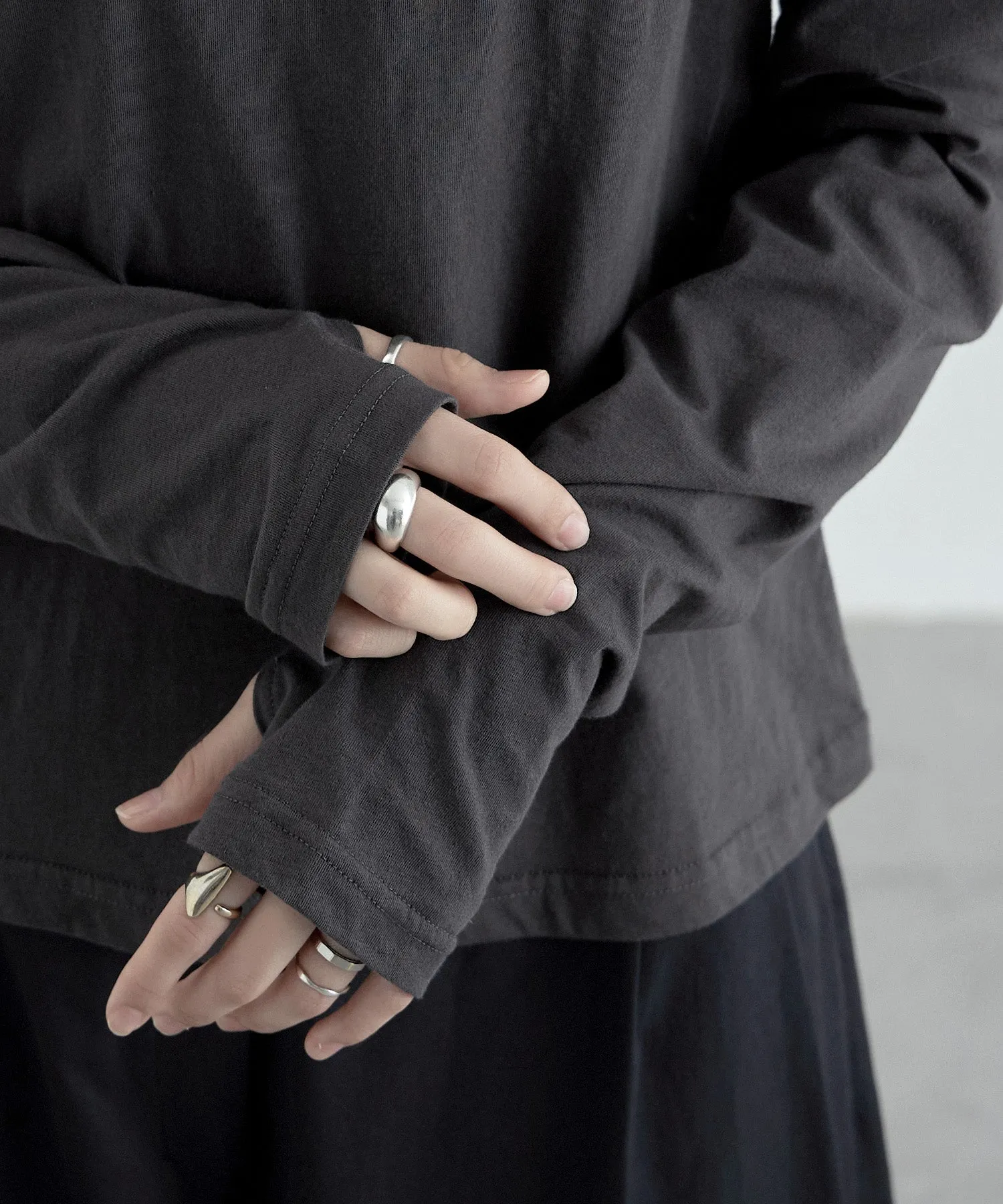 Finger hole cotton longT