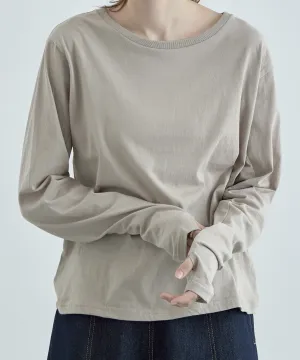 Finger hole cotton longT