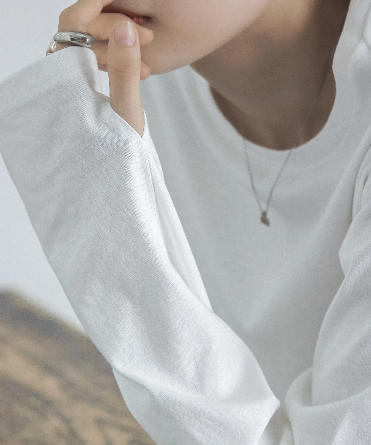 Finger hole cotton longT