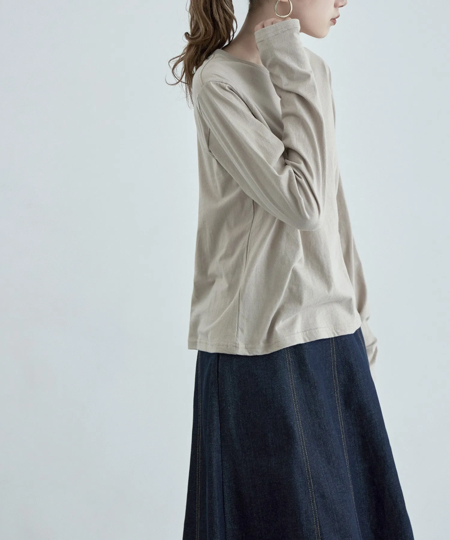 Finger hole cotton longT