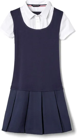 French Toast Girls' Pleat 2-fer Dress