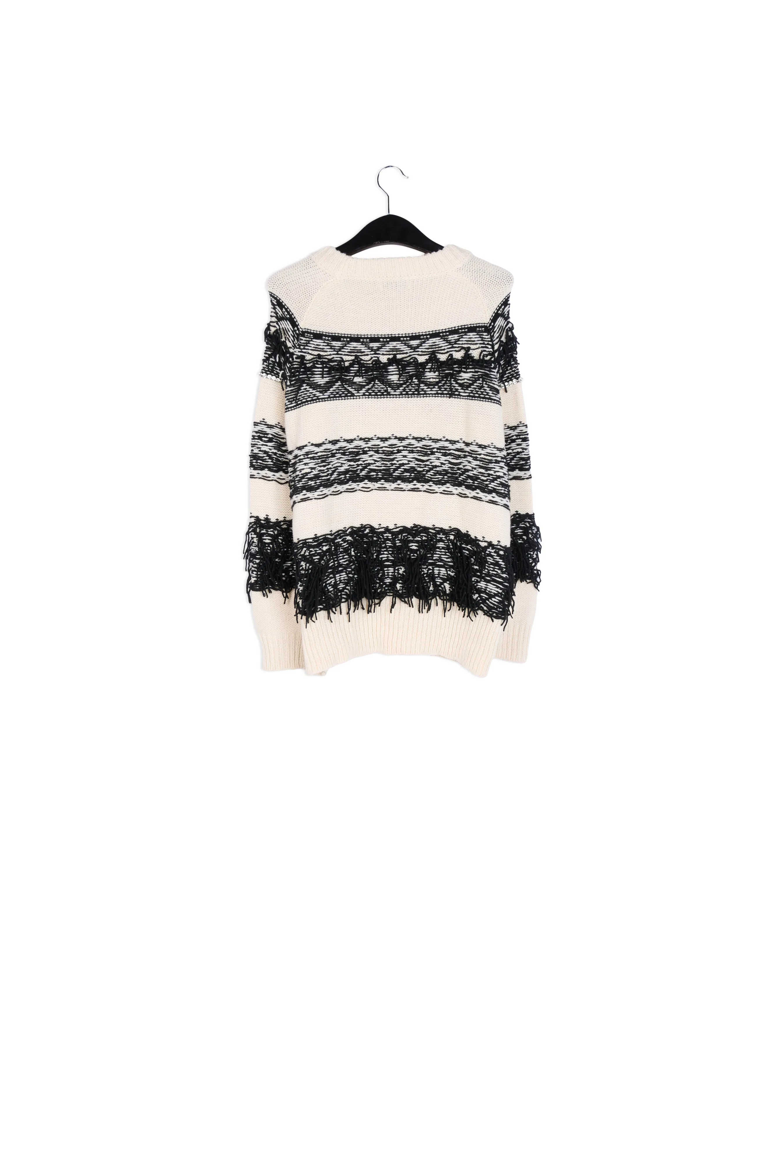 Grey, black and white inside-out sweater