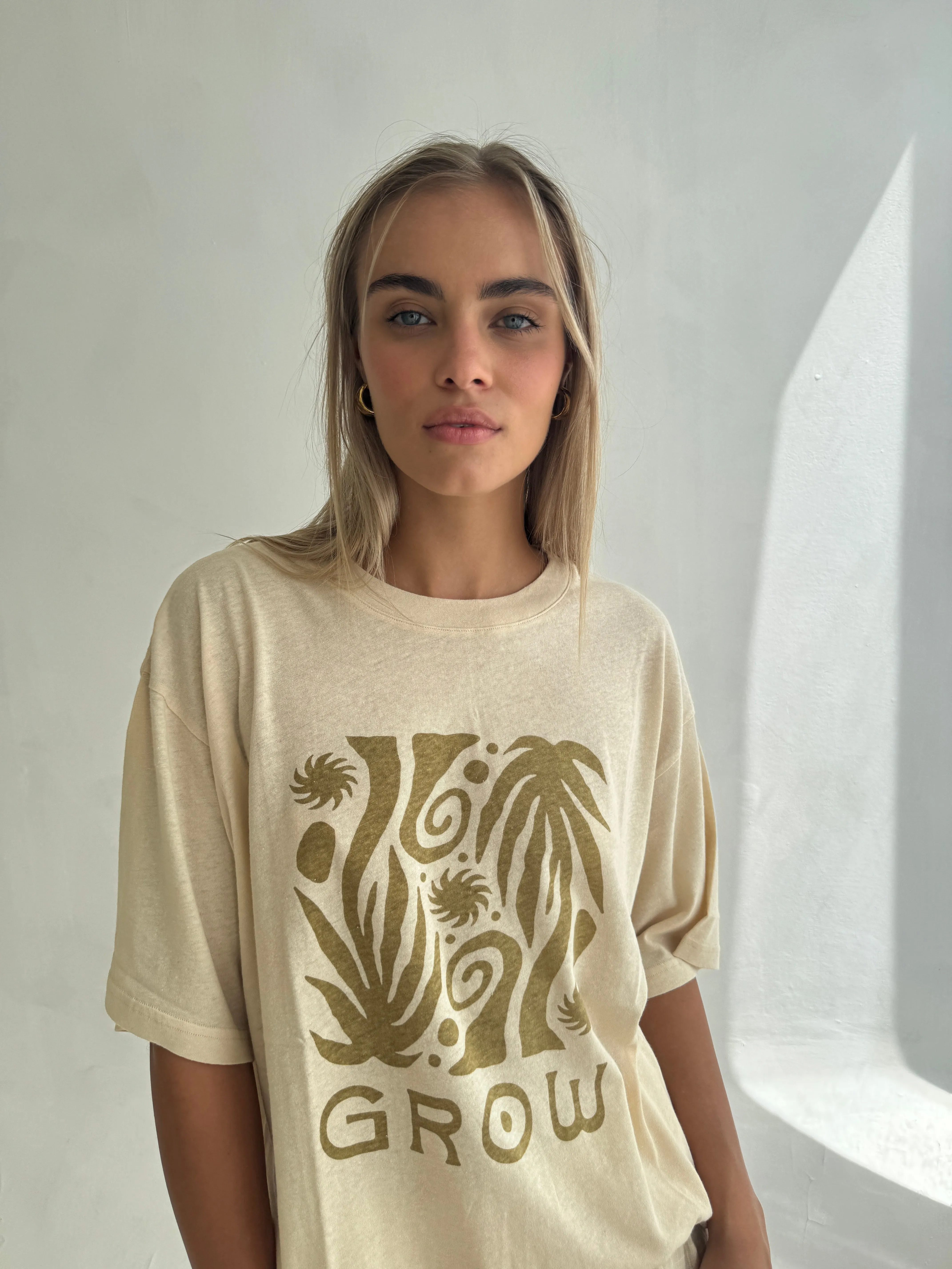 GROW COTTON HEMP TEE - CREAM