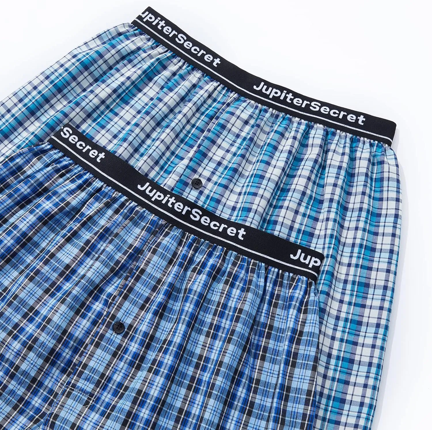 JupiterSecret Men's Underwear Woven Boxers for Men Pack Cotton Boxer Shorts Elastic Waistband