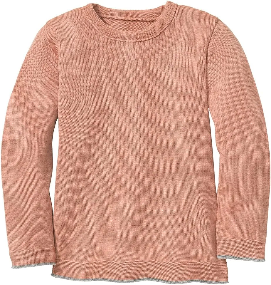 Kids' Merino Wool Pullover Sweater: Crew Neck Long Sleeve Knit for Boys and Girls