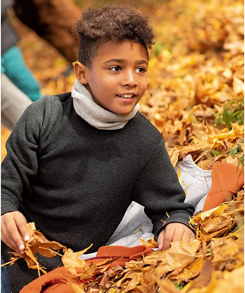 Kids' Merino Wool Pullover Sweater: Crew Neck Long Sleeve Knit for Boys and Girls