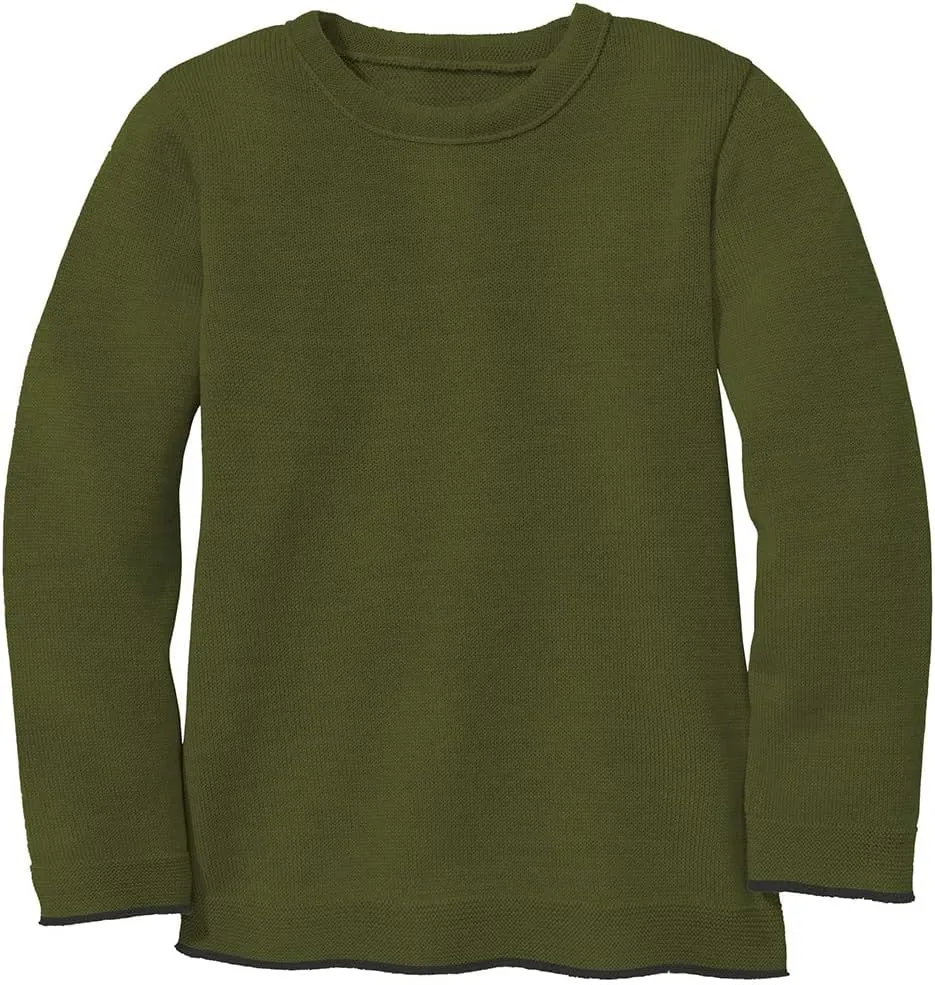 Kids' Merino Wool Pullover Sweater: Crew Neck Long Sleeve Knit for Boys and Girls