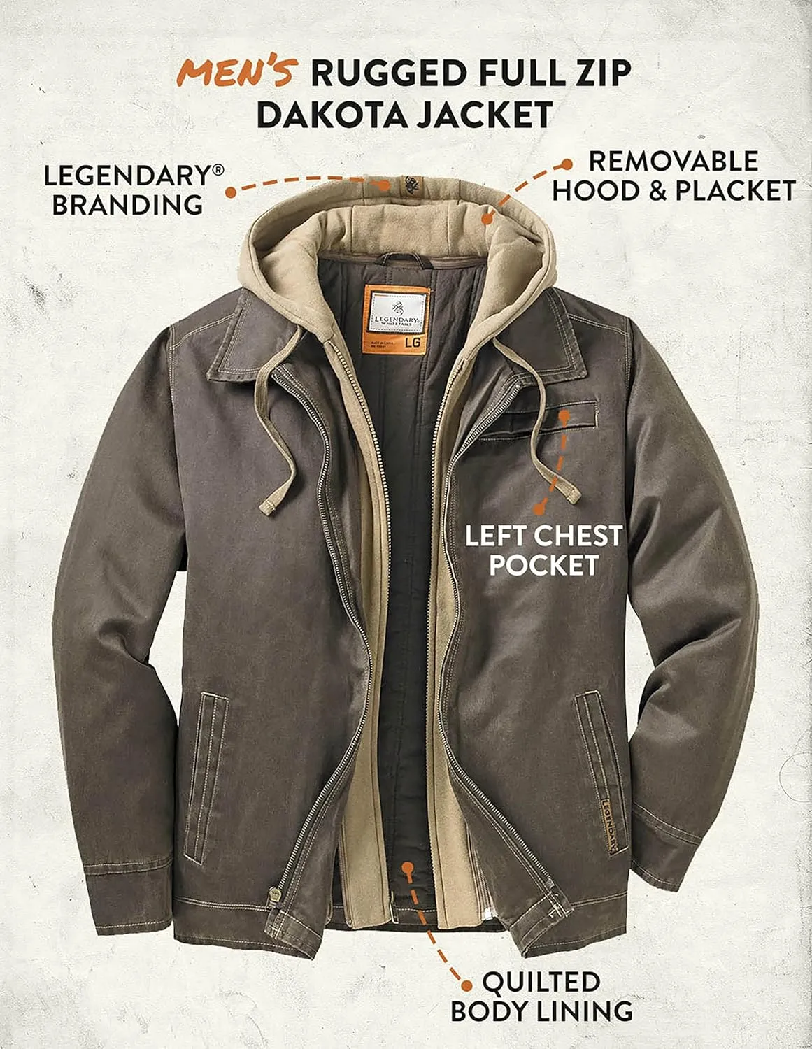 Legendary Whitetails Dakota Jacket Full Zip Up Winter Coat