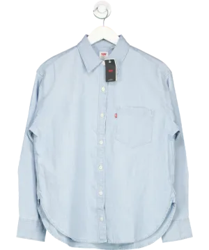 levis Blue Boyfriend Denim Shirt UK S