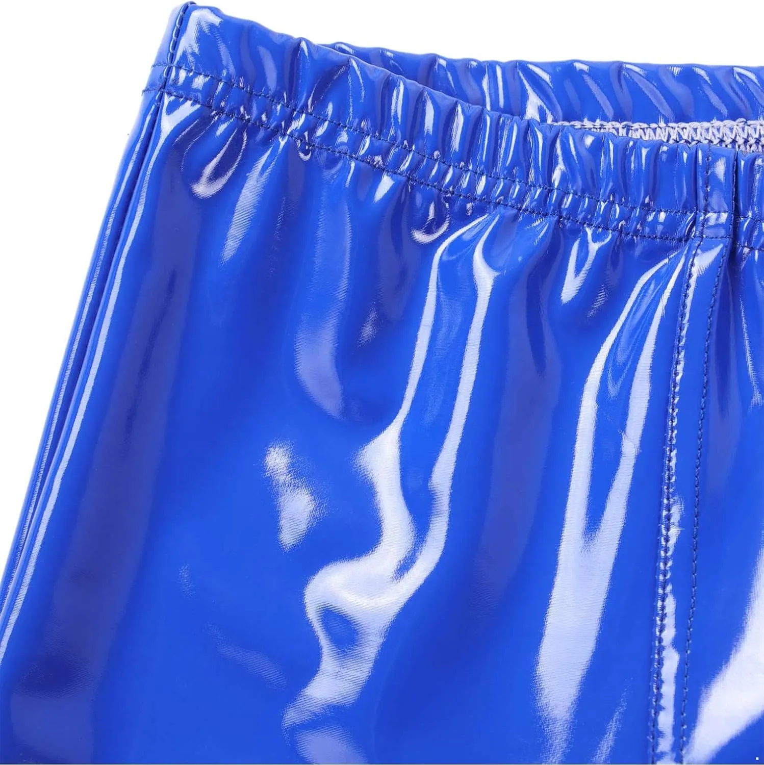 Linjinx Men's PVC Sexy Leather Lingerie Short Pants Latex Shaping Sheath Boxer Briefs Underpants