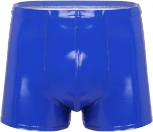 Linjinx Men's PVC Sexy Leather Lingerie Short Pants Latex Shaping Sheath Boxer Briefs Underpants