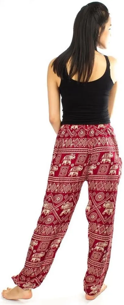 LOFBAZ Harem Pants for Women S-4XL Plus Elephant Yoga Boho Beach Lounge PJs