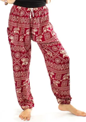 LOFBAZ Harem Pants for Women S-4XL Plus Elephant Yoga Boho Beach Lounge PJs