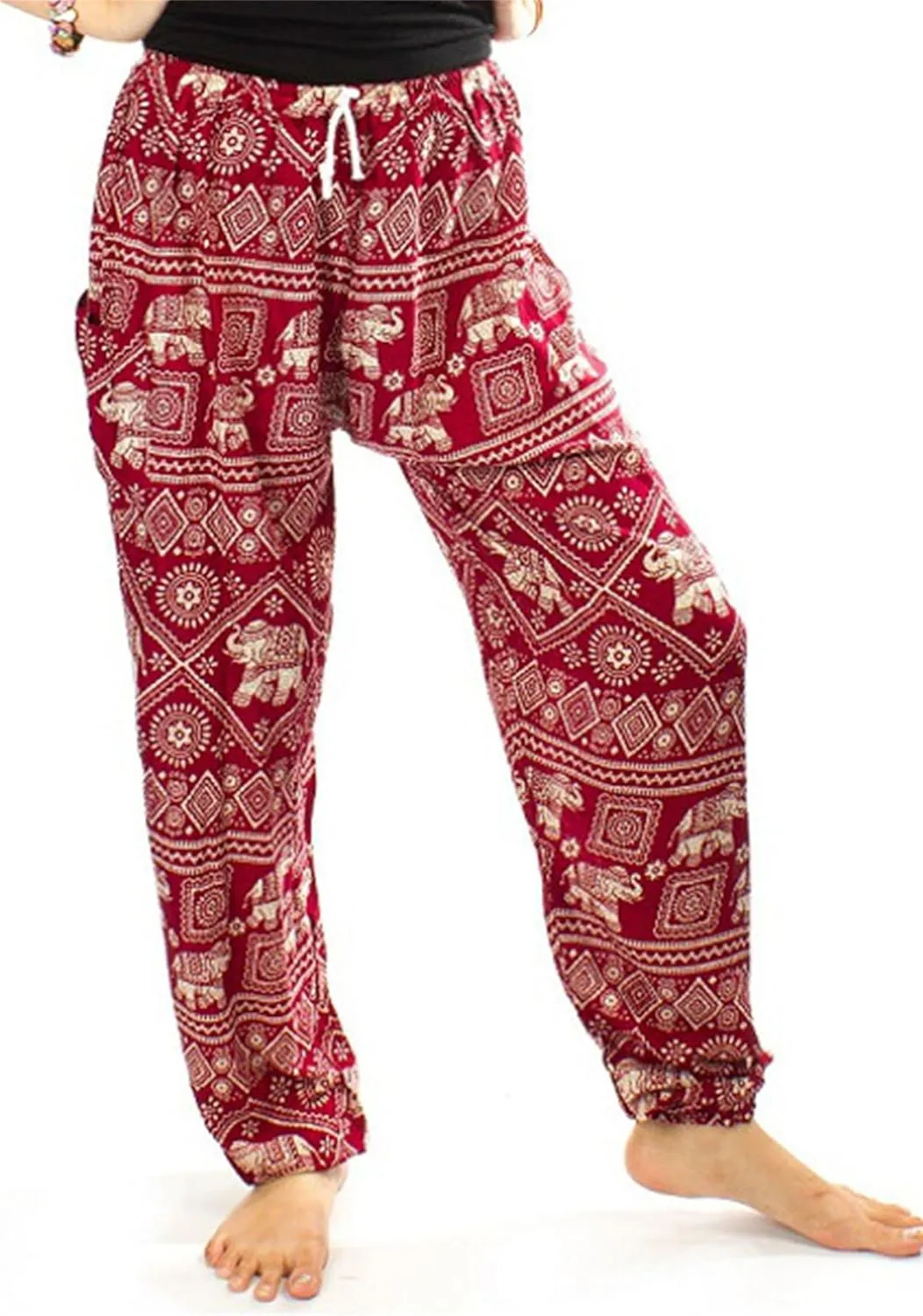 LOFBAZ Harem Pants for Women S-4XL Plus Elephant Yoga Boho Beach Lounge PJs