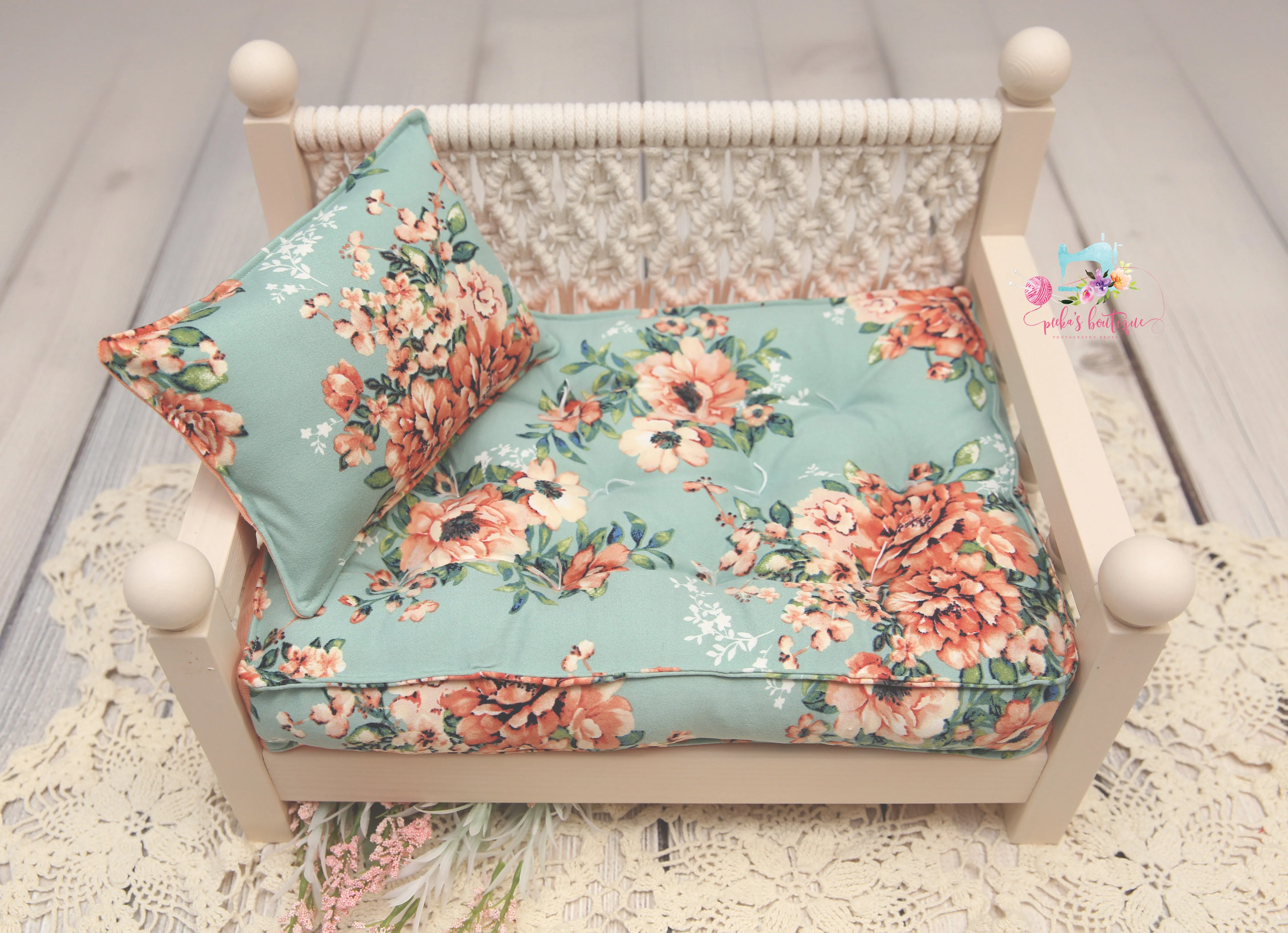 MADE TO ORDER- REVERSIBLE 2 Color Garden Party & Peach- NB Mattress