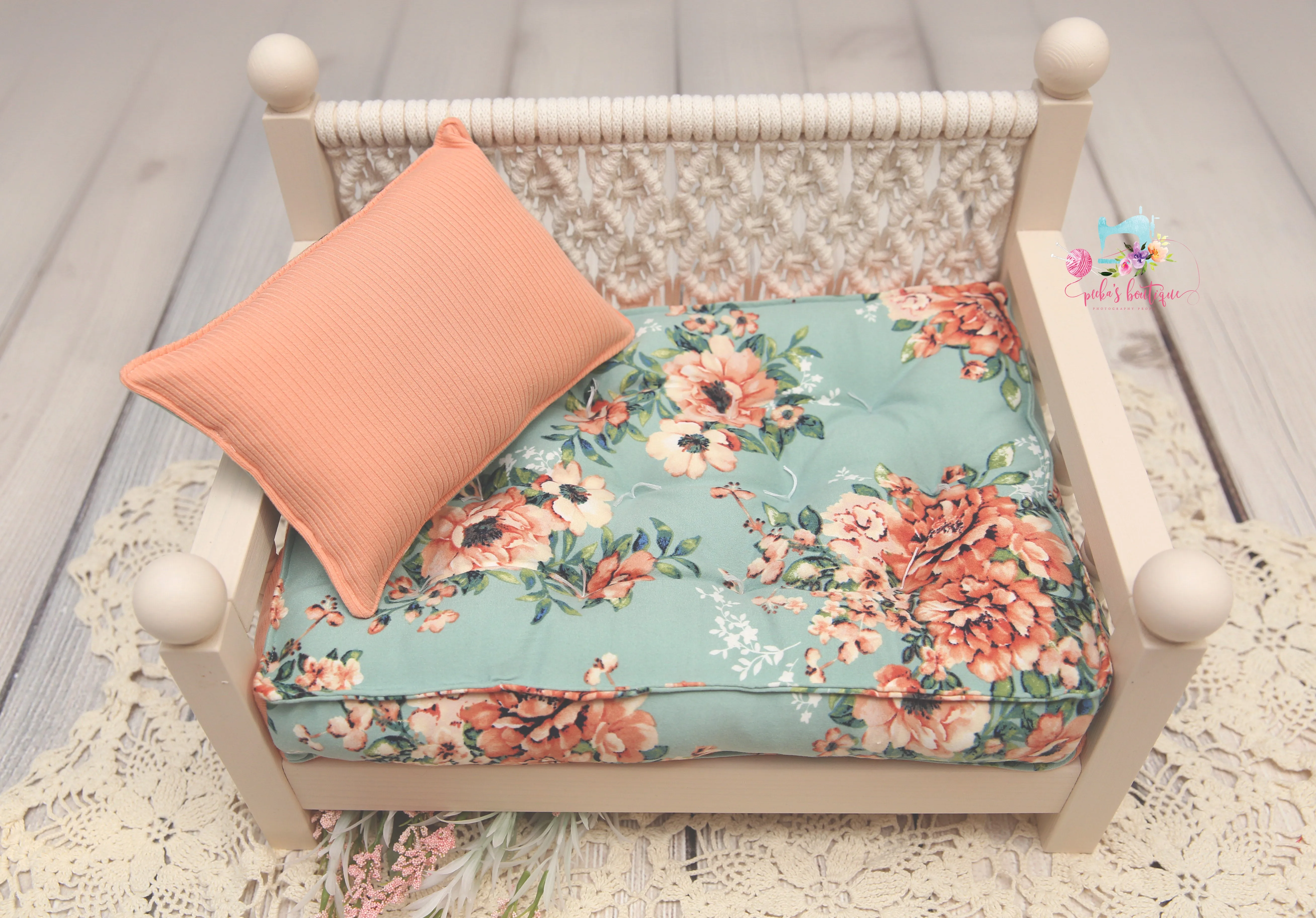MADE TO ORDER- REVERSIBLE 2 Color Garden Party & Peach- NB Mattress