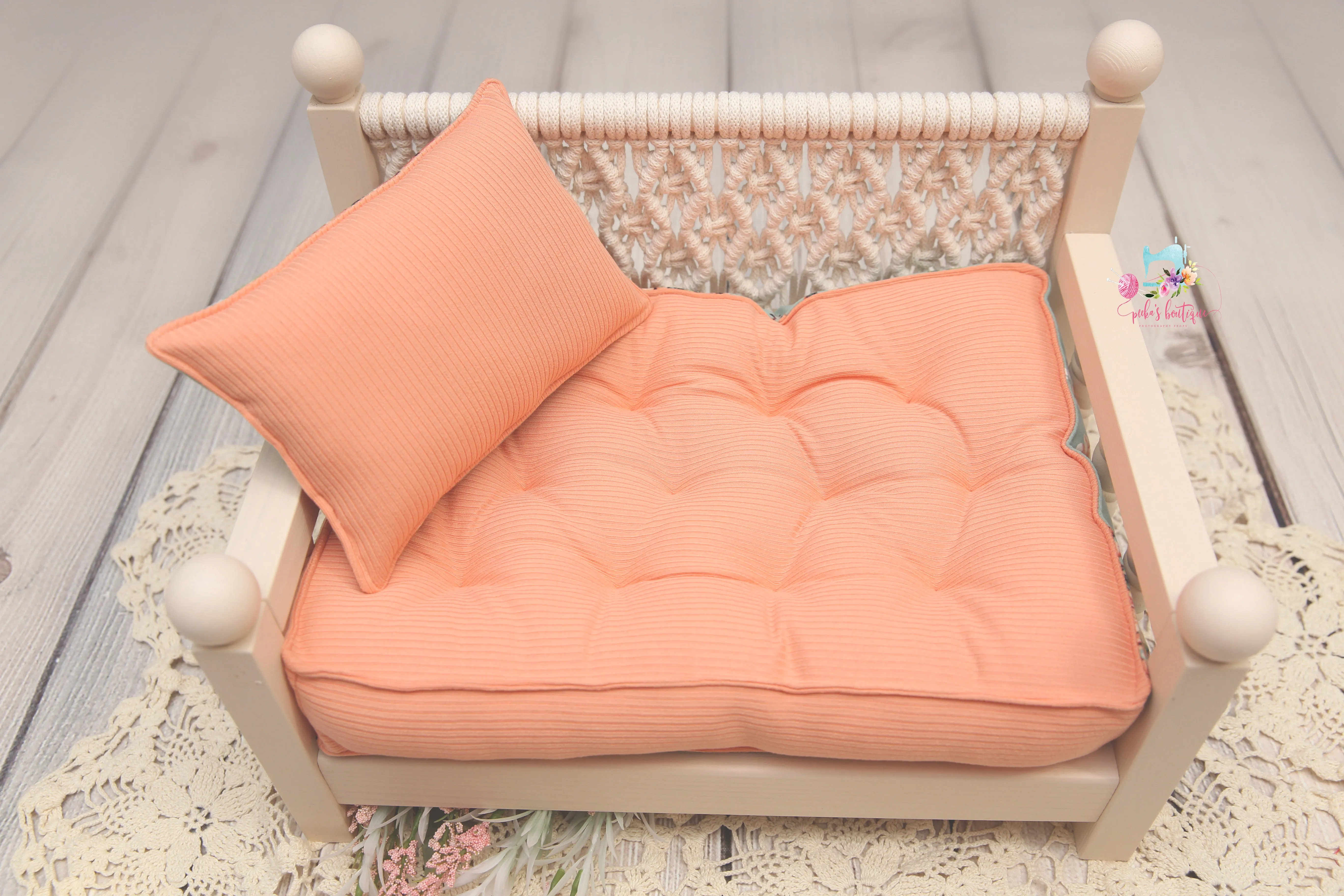 MADE TO ORDER- REVERSIBLE 2 Color Garden Party & Peach- NB Mattress