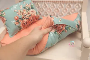 MADE TO ORDER- REVERSIBLE 2 Color Garden Party & Peach- NB Mattress