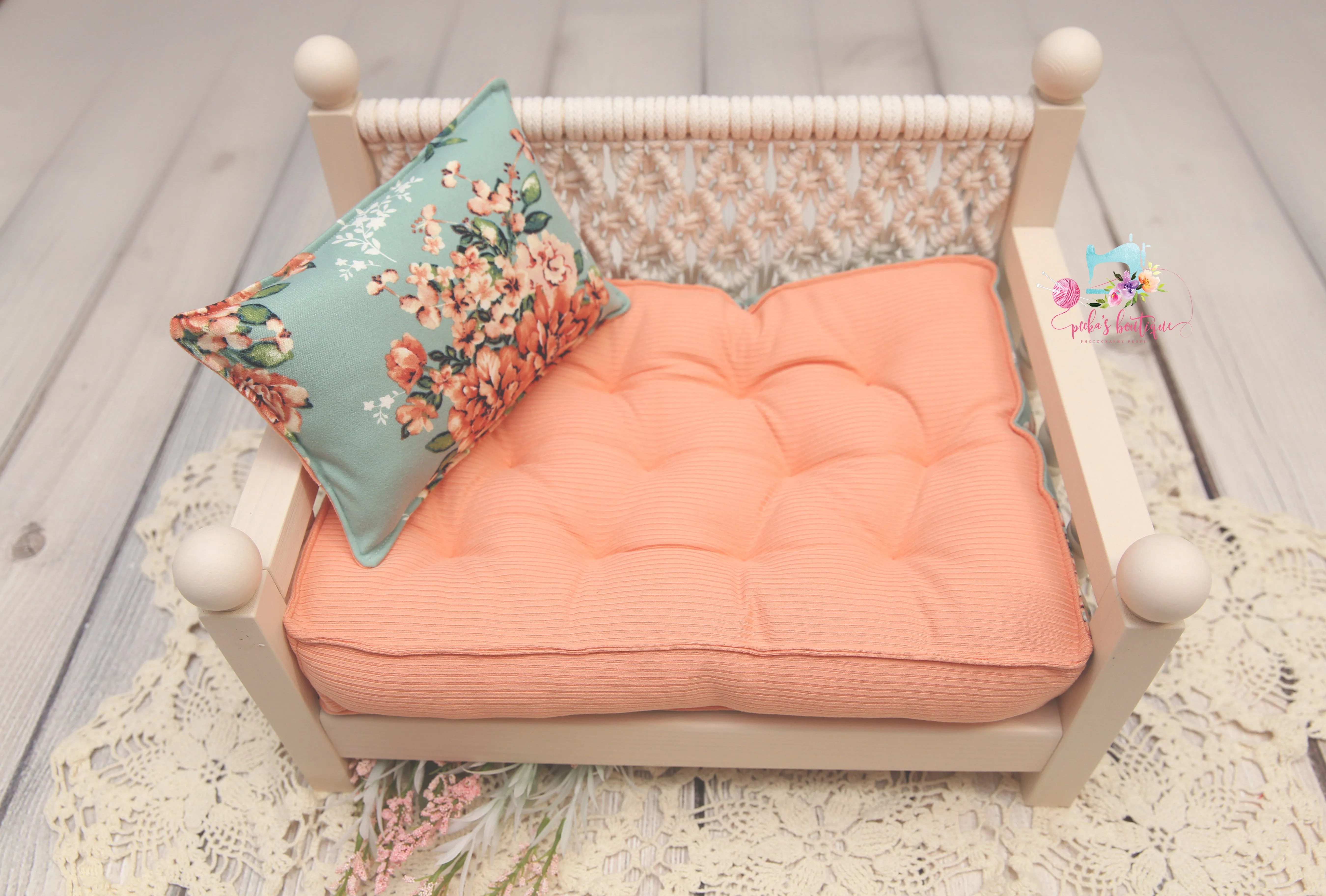 MADE TO ORDER- REVERSIBLE 2 Color Garden Party & Peach- NB Mattress