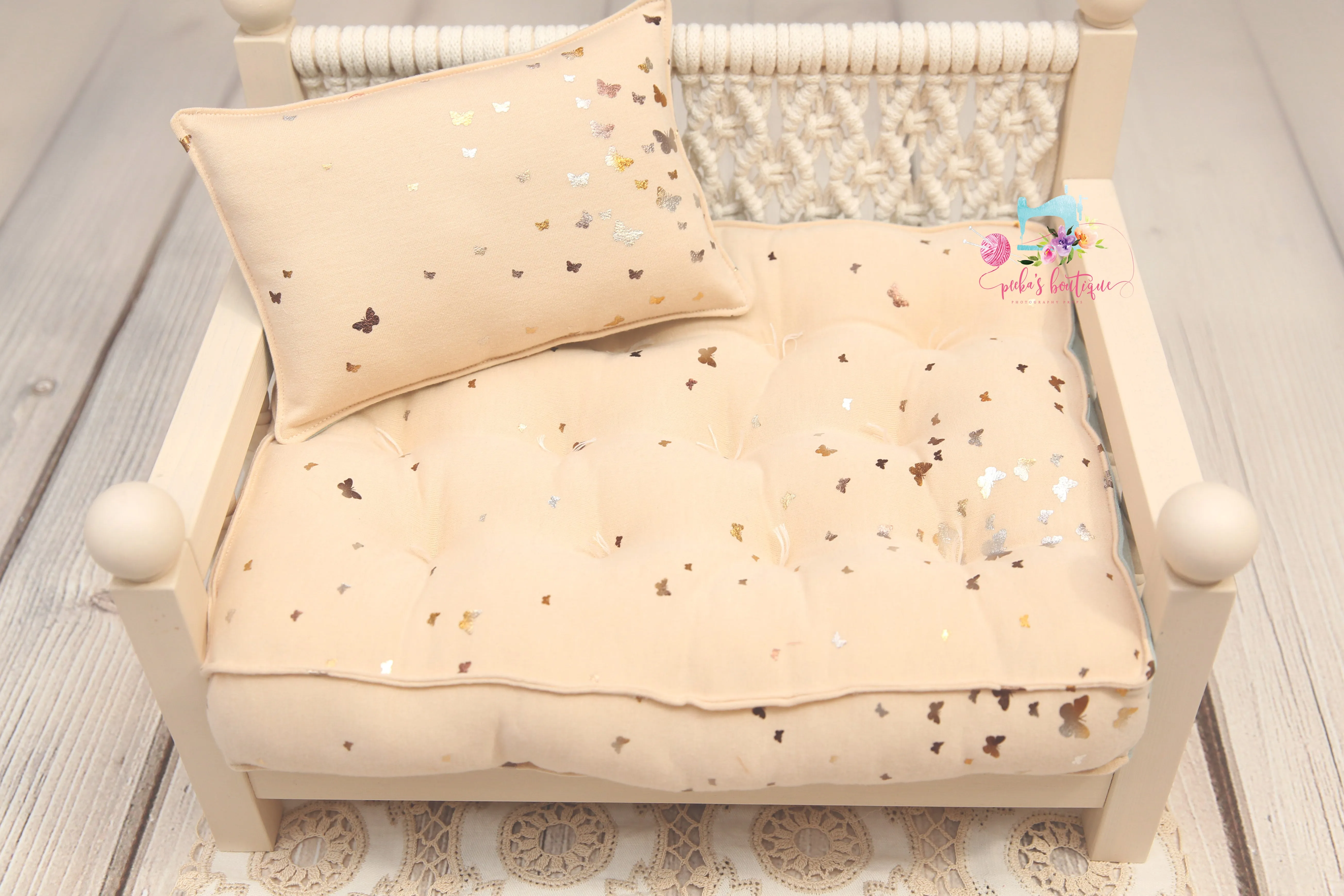MADE TO ORDER- REVERSIBLE (Size- 12x19 IKEA) Two Color Gold BUTTERFLY NB Mattress