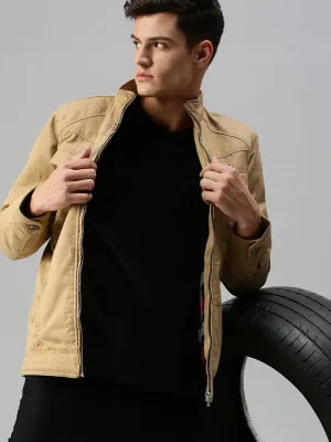 Men Khaki Camouflage Bomber Jacket