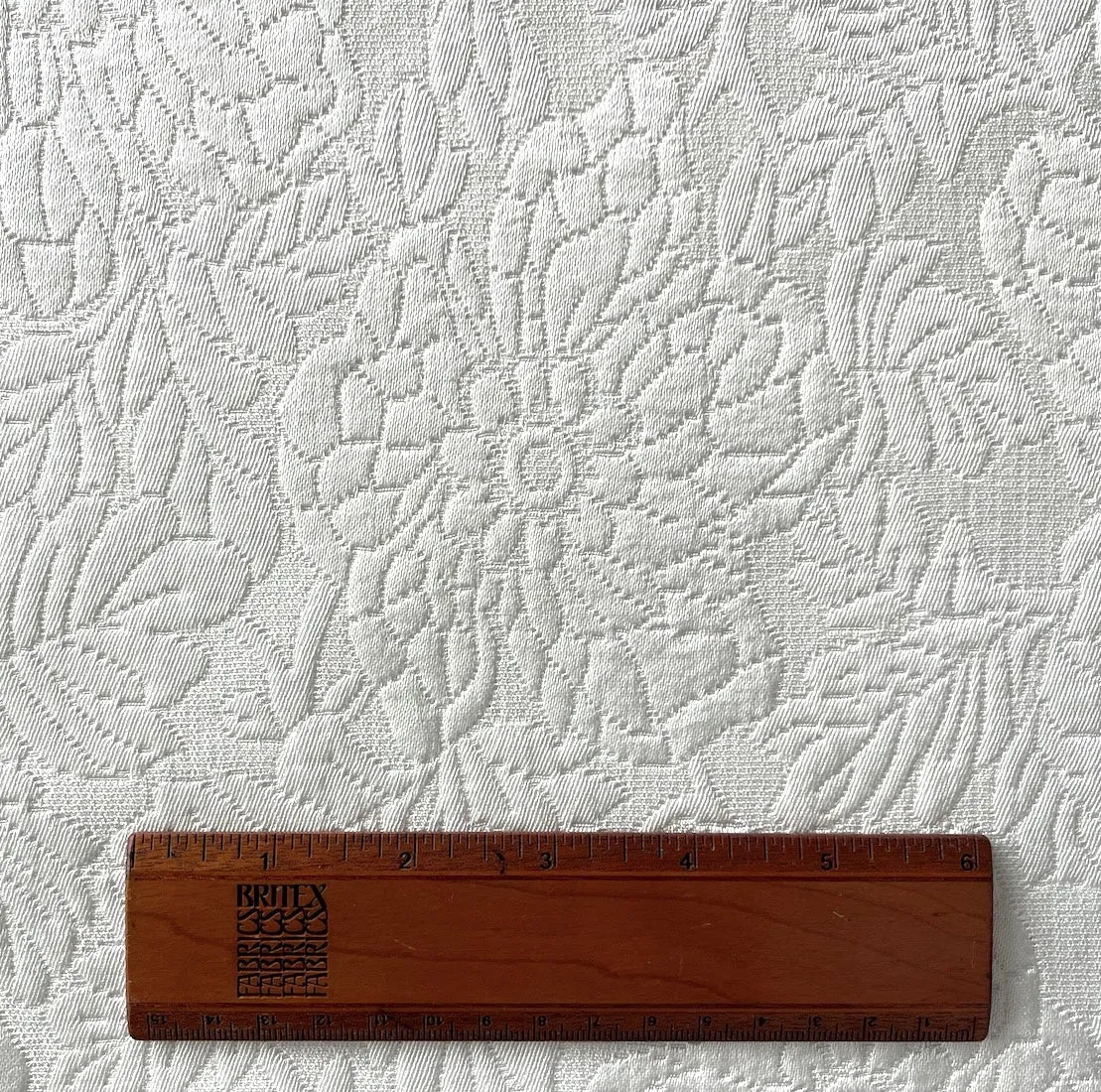 Mid-Weight Floral Soft White Cotton & Rayon Mock Matelassé