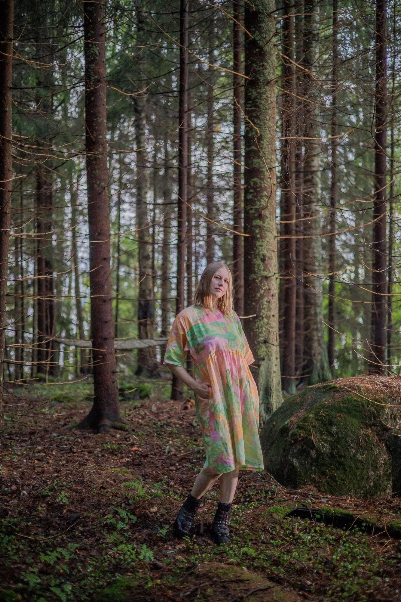 Moon Dress Berry Sweet Pastel Green/Pink