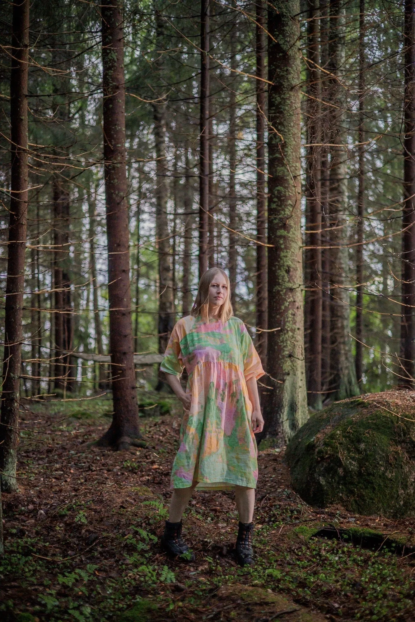 Moon Dress Berry Sweet Pastel Green/Pink