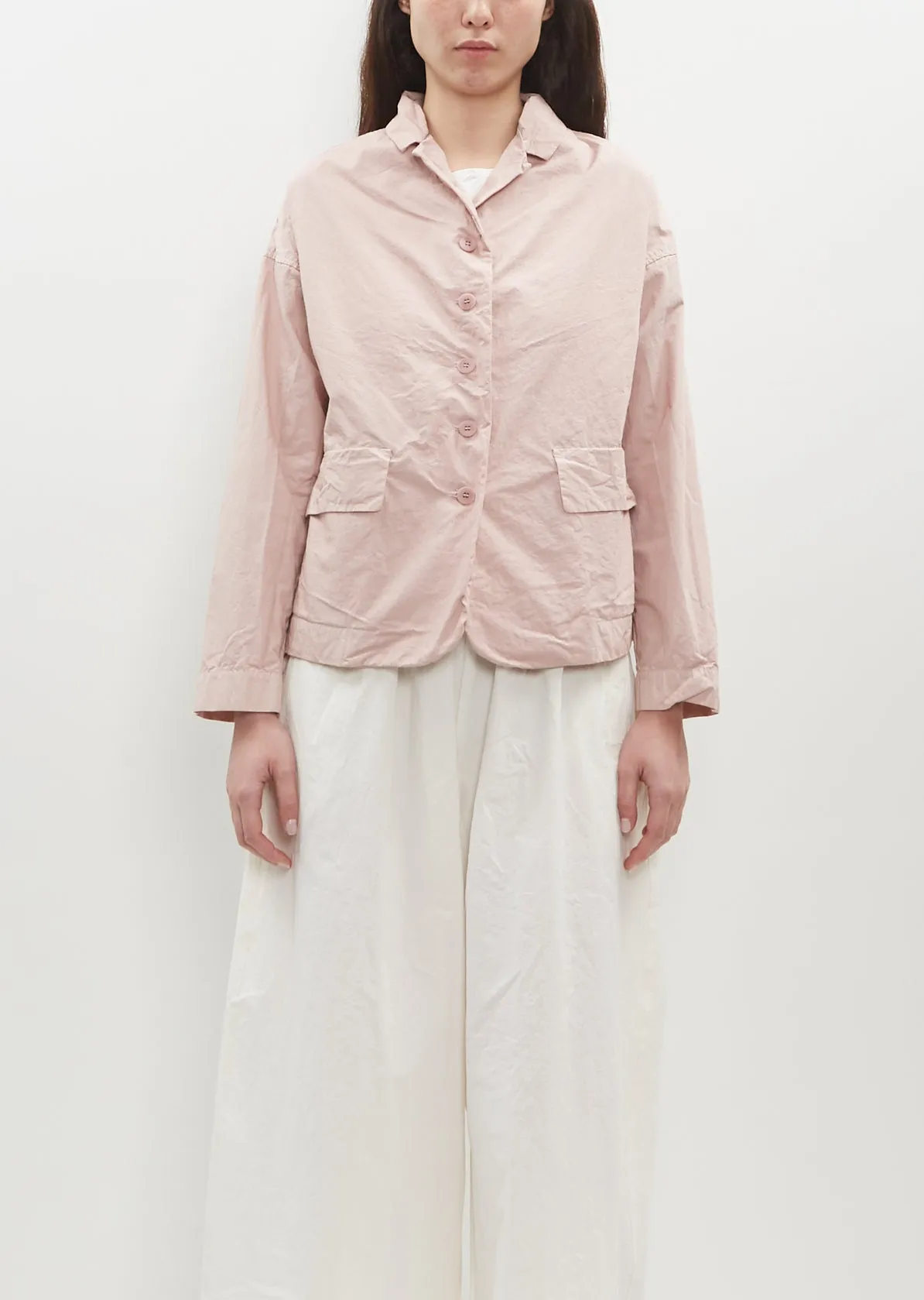 New Cotton Canvas Blazer — Petal Pink