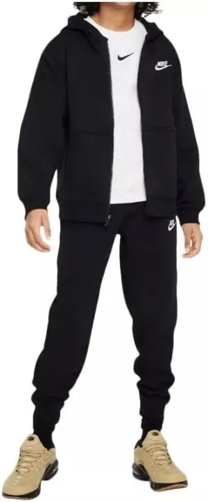 Nike Sportswear Club Fleece Big Kids' Tracksuit (FD3114-010, Black/White)