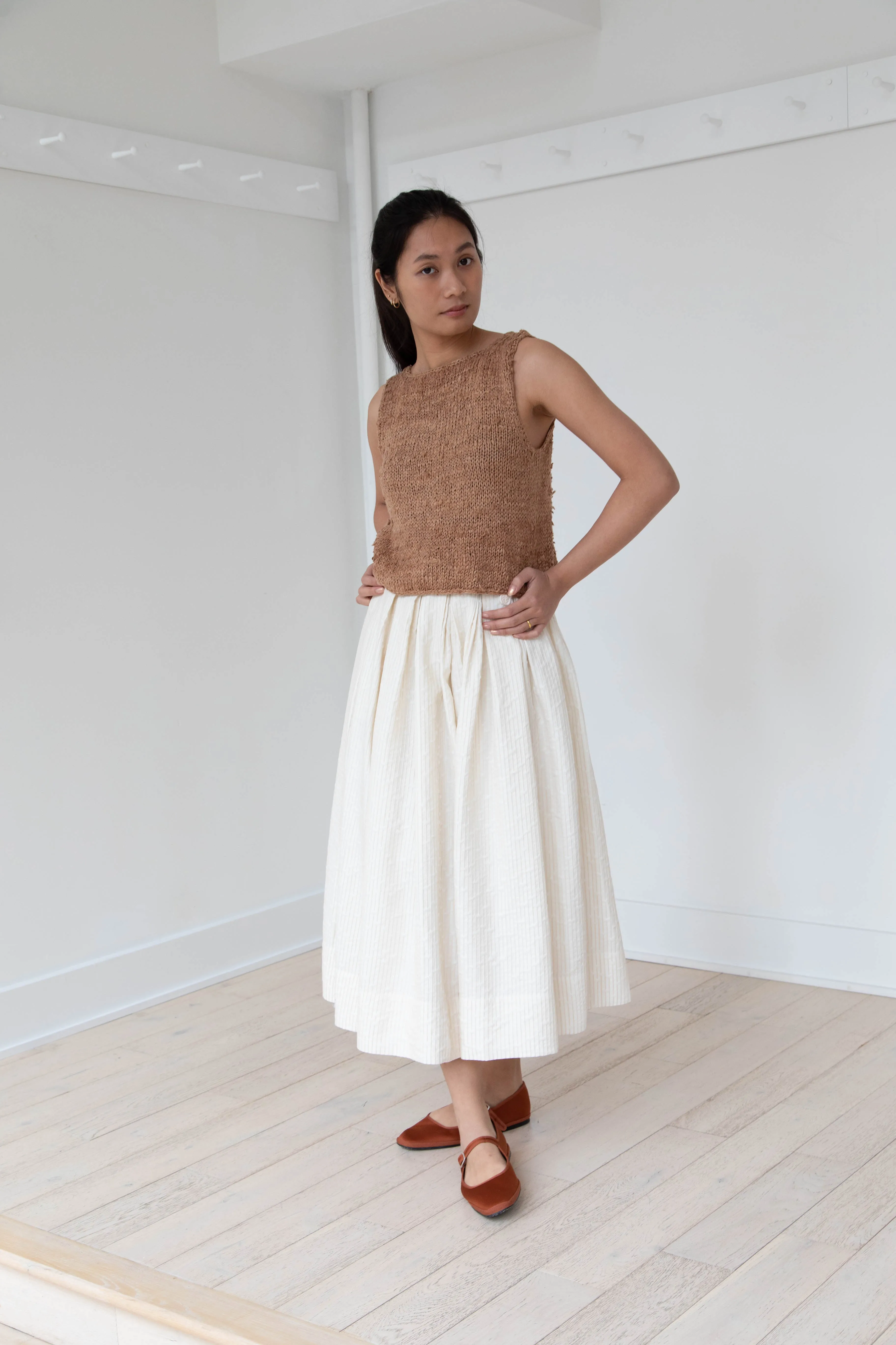 Nitto | Hand Knit Guache Vest in Caramel Silk