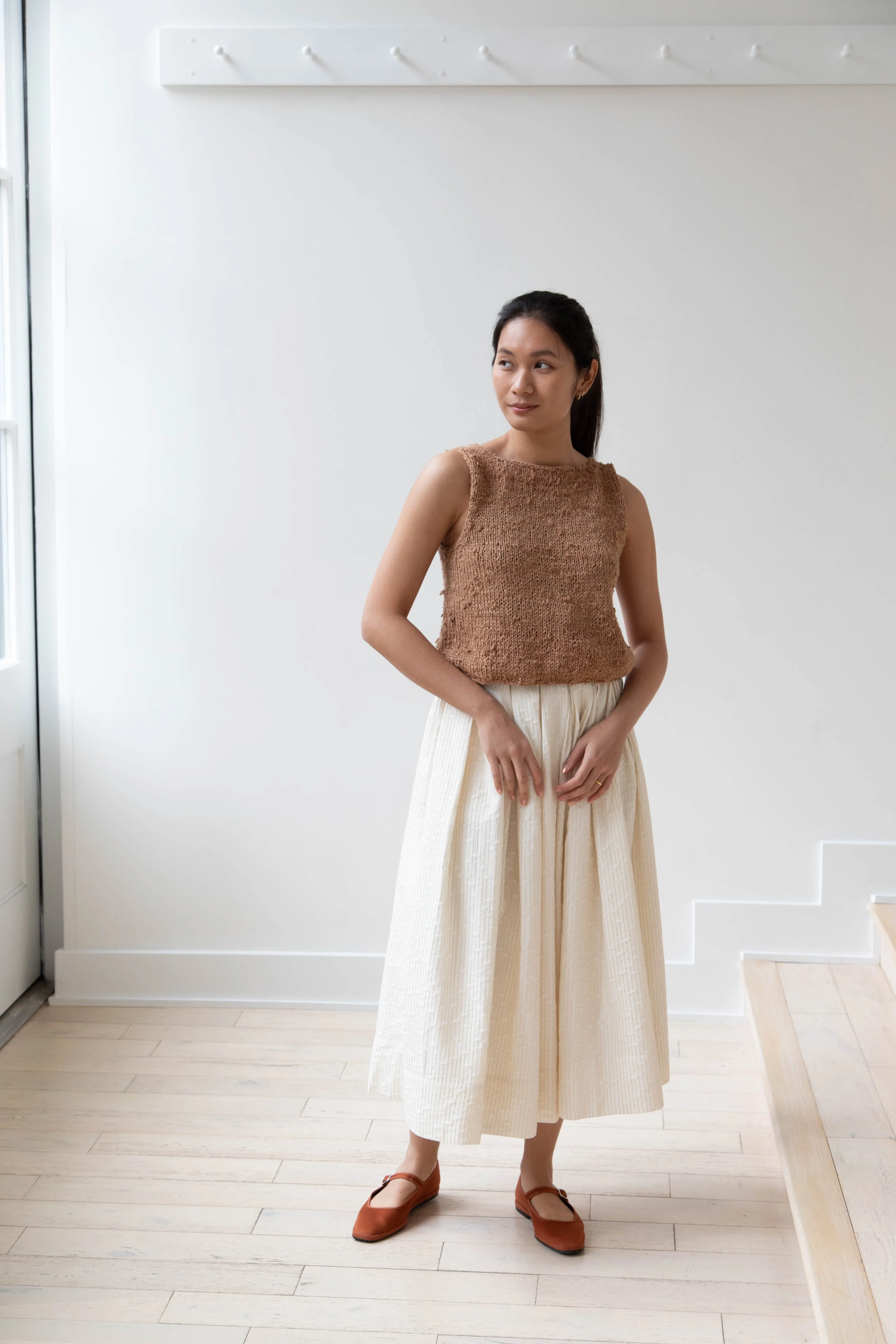 Nitto | Hand Knit Guache Vest in Caramel Silk