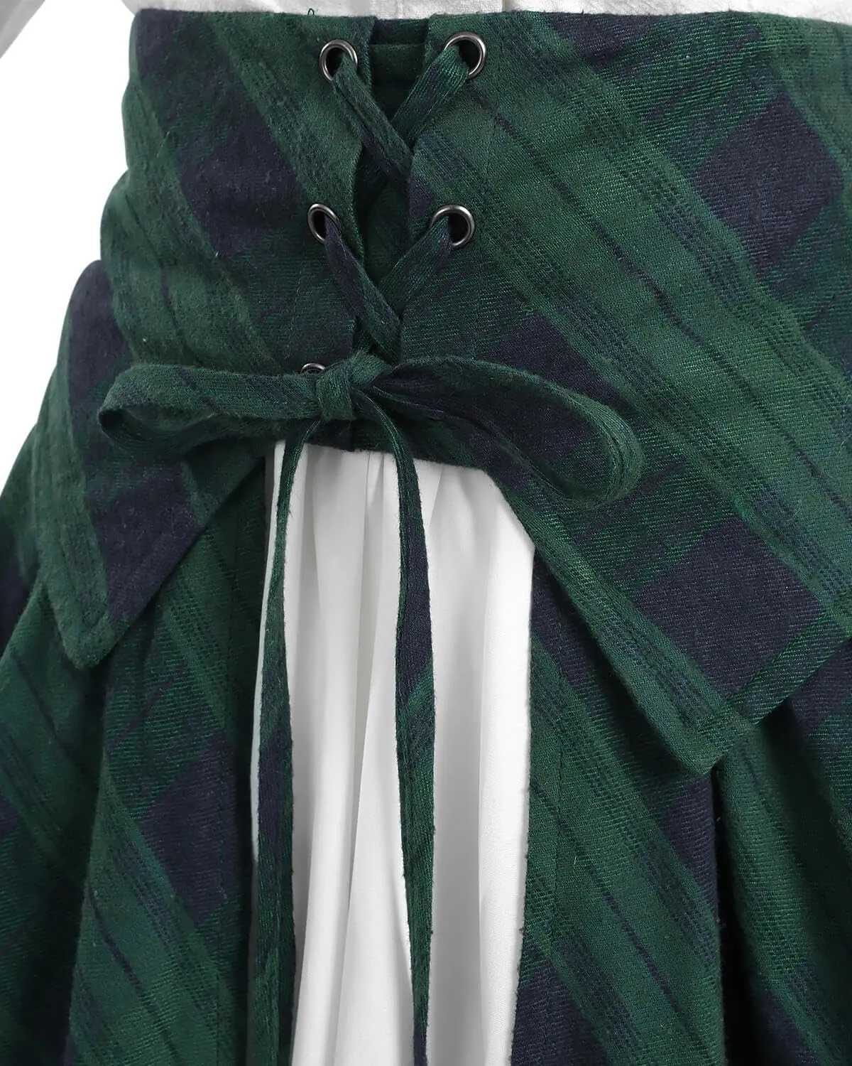 Nuoqi Women Renaissance Skirt Long Victorian Skirt Summer Flowy Maxi Skirt with Pocket Green