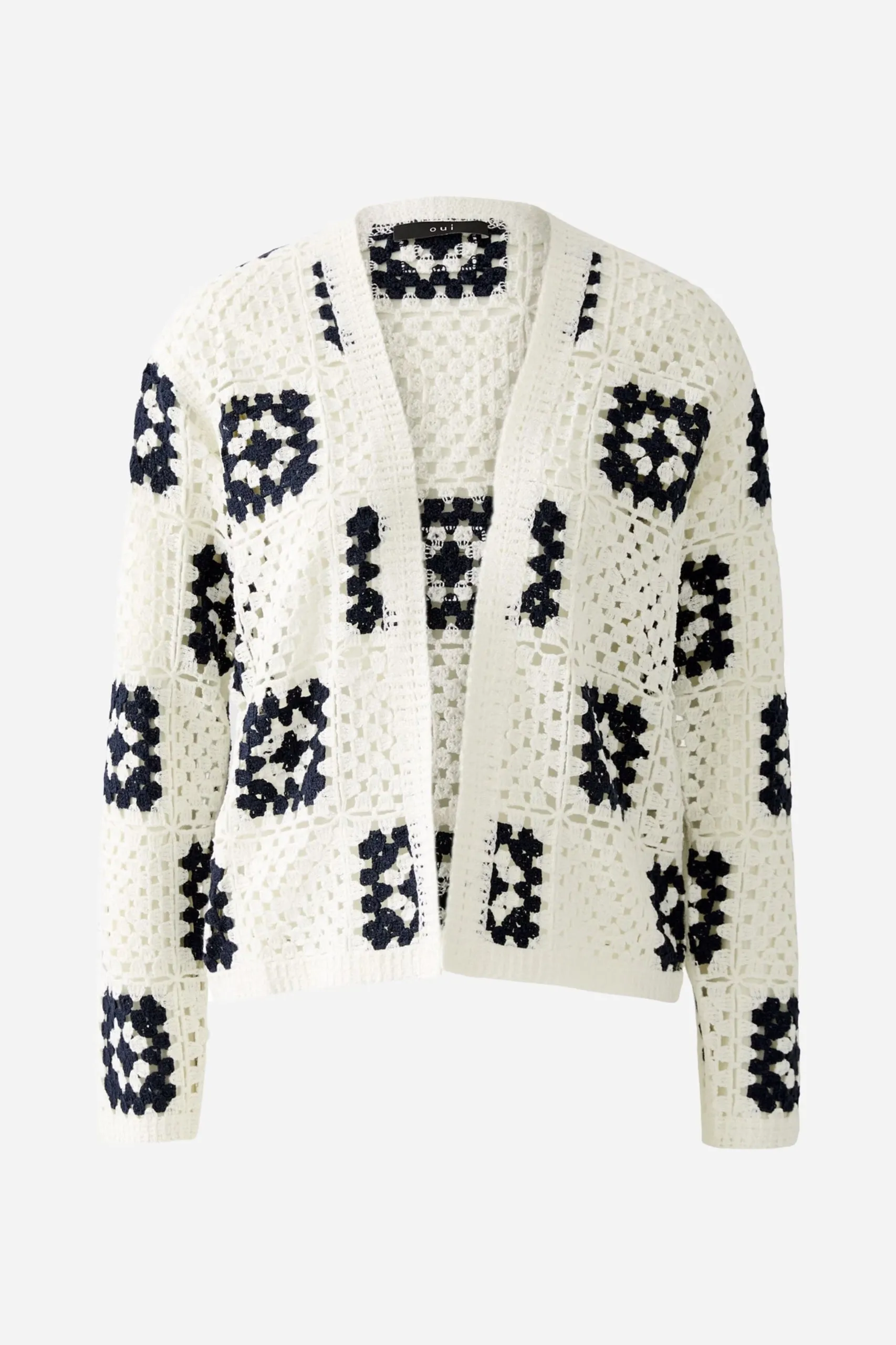 Oui Knit Cardigan White/Navy