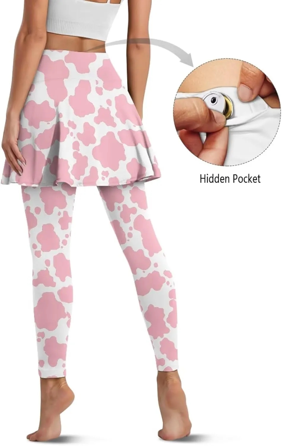 POLERO Yoga Skirted Leggings for Women Tummy Control Vintage Golf Tennis Pants Athletic Outfits