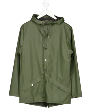Rains Green Unisex Waterproof Jacket UK XS