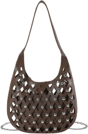 Small Shoulder Bag for Women Studded Purse Vegan Leather Bag Hobo Bag Studded Bag Y2k Purse Punk Bag