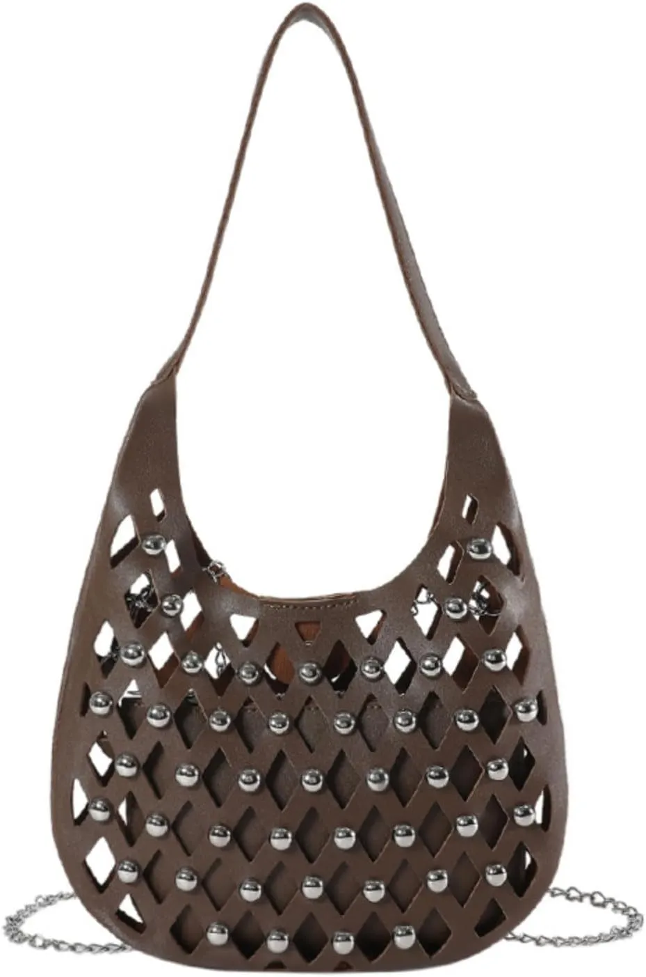 Small Shoulder Bag for Women Studded Purse Vegan Leather Bag Hobo Bag Studded Bag Y2k Purse Punk Bag
